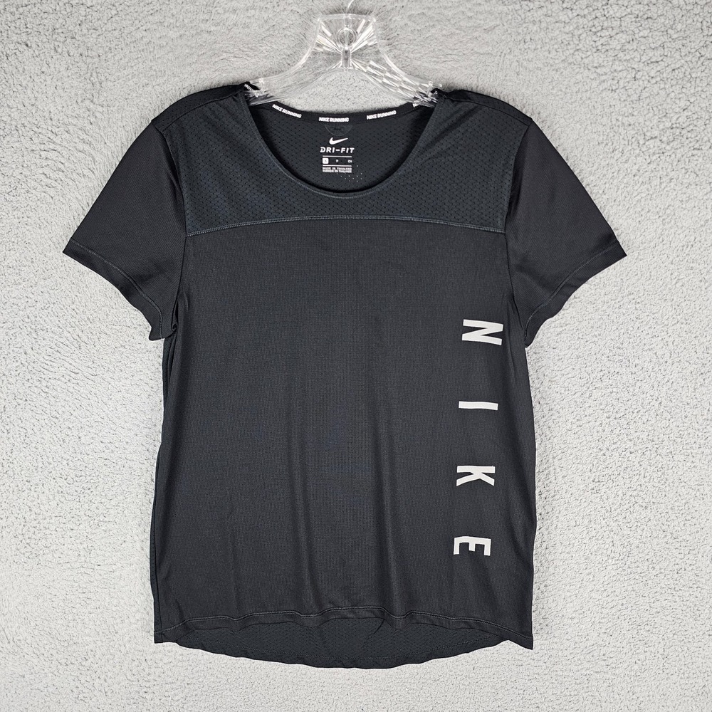 Nike Running T-Shirt‎ Womens Small Dri-Fit Mesh Miler Run Division DQ0875-010